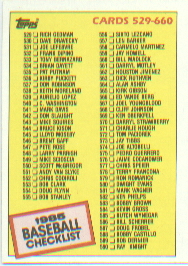 1985 Topps Baseball Cards      659     Checklist: 529-660